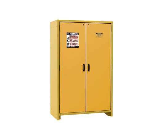 JUSTRITE FLAMMABLE SAFETY CABINET, EN30, 45GAL, 46"W, YELLOW