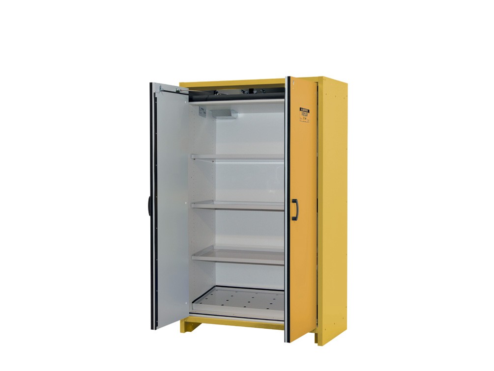 Justrite Flammable Safety Cabinet, En30, 45Gal, 46"W, Yellow