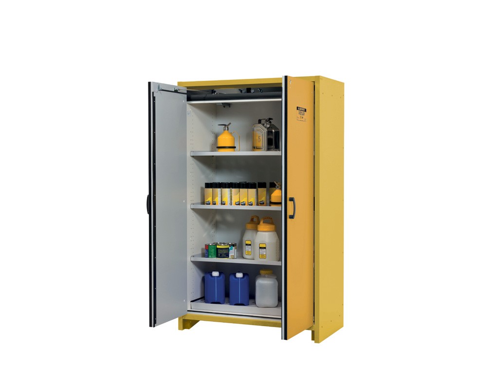 Justrite Flammable Safety Cabinet, En30, 45Gal, 46"W, Yellow