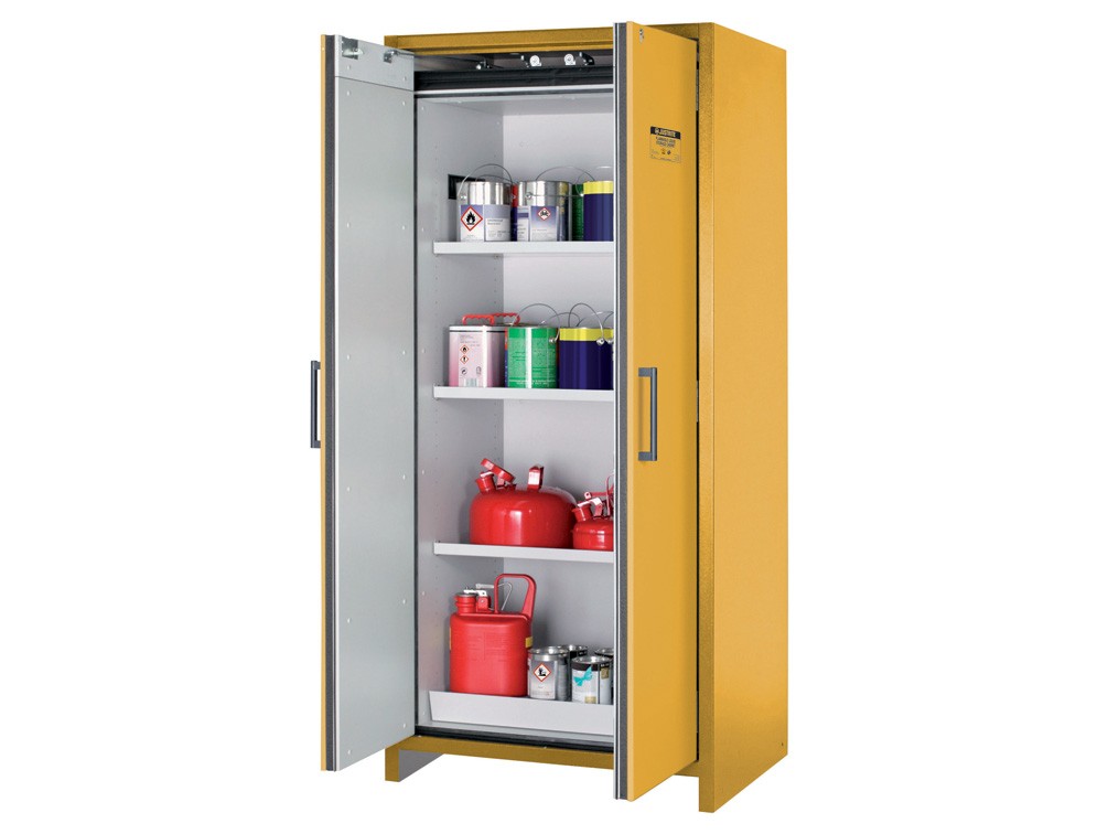 Justrite Flammable Safety Cabinet, En90, 30Gal, 35"W, Yellow