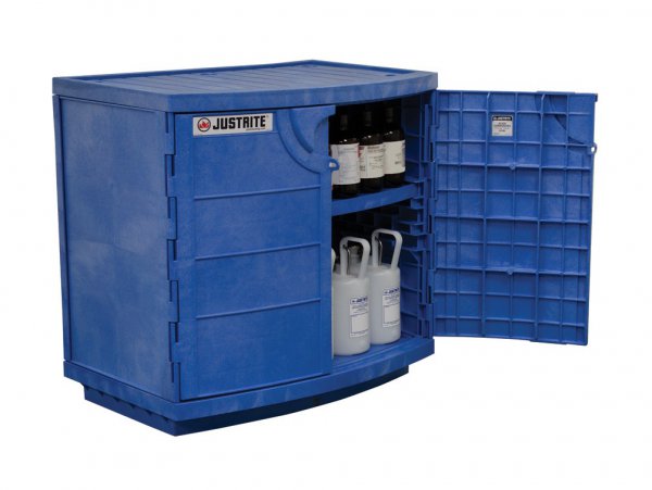 Justrite Polyethylene Corrosives/Acid Cabinet Cabinet, Blue