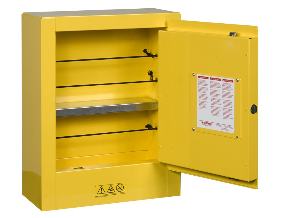 Justrite Ex Mini Flammable Safety Cabinet, Yellow