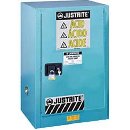 JUSTRITE 12G CHEMCOR LINED COMPAC, BLUE ACID SELF-CLOSING SAFETY CABINET