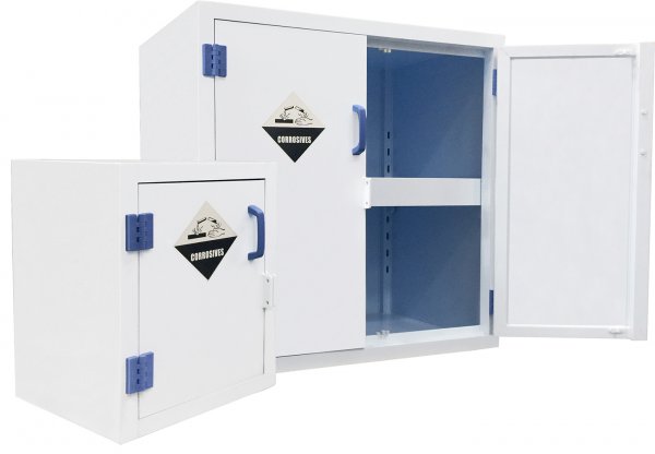 Worksafe Pp Cabinet For Acid And Corrosive, 24 Gal, Two Compartment With Separate Sump