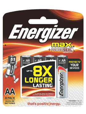 ENERGIZER AA SIZE BATTERY (4PCS/20PKT/BOX)
