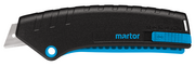MARTOR SECUNORM MIZAR, SEMI AUTO RETRACTABLE SAFETY KNIFE WITH ROUNDED-TIP TRAPEZOID BLADE NO. 65232 (1 IN SINGLE UNIT BOX, 10 KNIVES IN MULTIPACK)