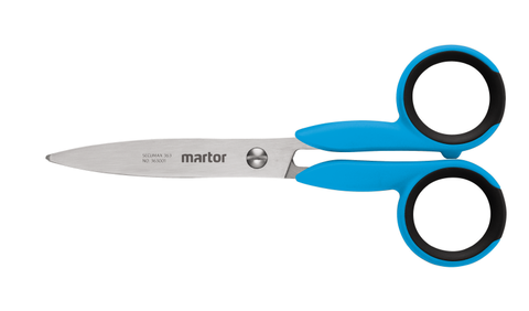 MARTOR SECUMAX 363 STAINLESS STEEL SAFETY SCISSORS NO. 363001, BLUE (1 ON SELF-SERVICE CARD)