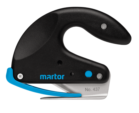 Martor Secumax Opticut NO. 437 Push-Cut Model Safety Cutter, Black/Blue (1 Cutter/Box)