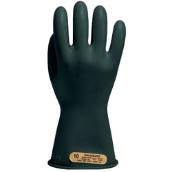 Salisbury Natural Rubber Low Voltage Glove, Class 00, Test Voltage 2.5Kv (Straight Cuff/Black) Size 10