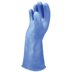 SALISBURY NATURAL RUBBER LOW VOLTAGE GLOVE, CLASS 0, STRAIGHT CUFF 14" BLUE, SIZE 10