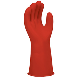 Salisbury Natural Rubber Low Voltage Gloves, Class 0, Straight Cuff 14" Red Size 10