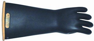 Salisbury Natural Rubber Glove 10Kv Class 1, Straight Cuff 14" Black, Size 9