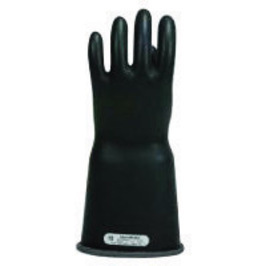 Salisbury Natural Rubber Glove, Class 2, Bell Cuff 14" Black Size 9