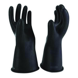 Salisbury Natural Rubber Glove, Class 3, Straight Cuff 16" Black Size 9