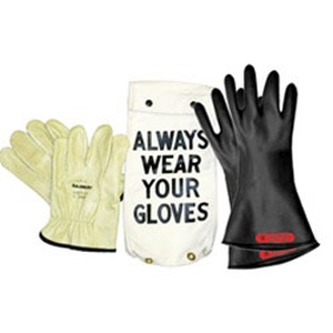 Salisbury Black Class 0 Type I Kit Incl 14" V-Gloves/Protectors/Glove Bag, Size 9