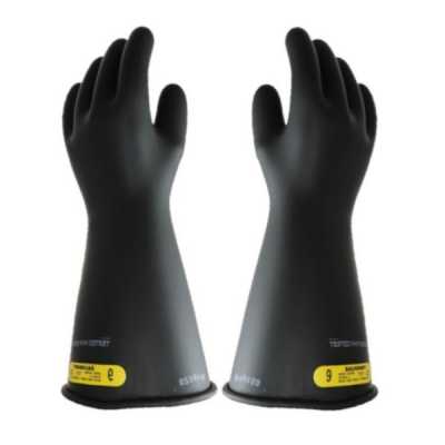 Salisbury Natural Rubber Electrical Insulating Glove, Class 2, Straight Cuff 14 inch Black Size 10