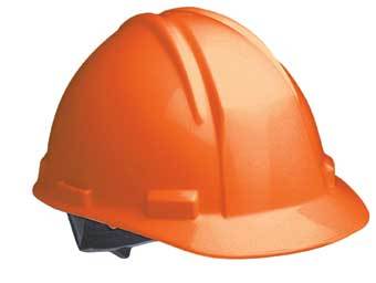 Salisbury Front Brim Hard Hat W/O Rain Trough, Hdpe W/Ratchet Adjustment, Orange