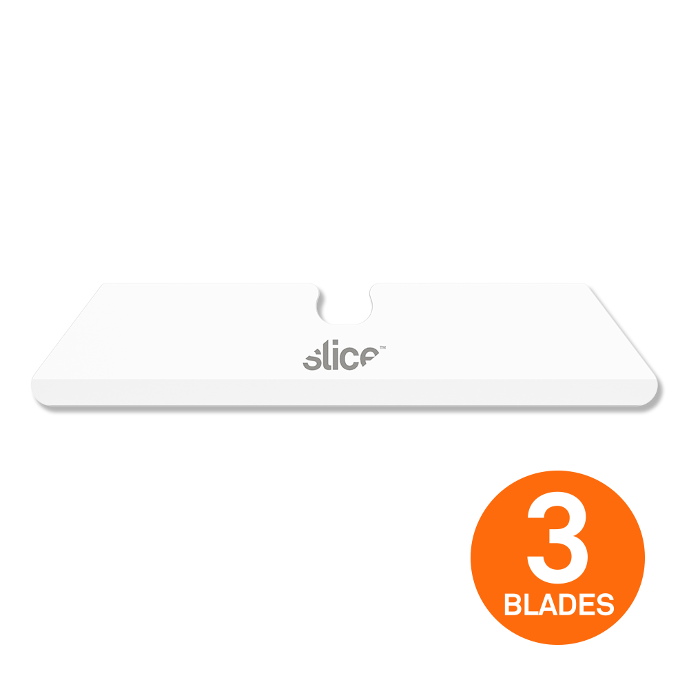 SLICE REPLACEMENT BLADE, LARGE SLICE BOX CUTTER BLADE, CERAMIC WHITE, ROUNDED TIP (PACK OF 3)