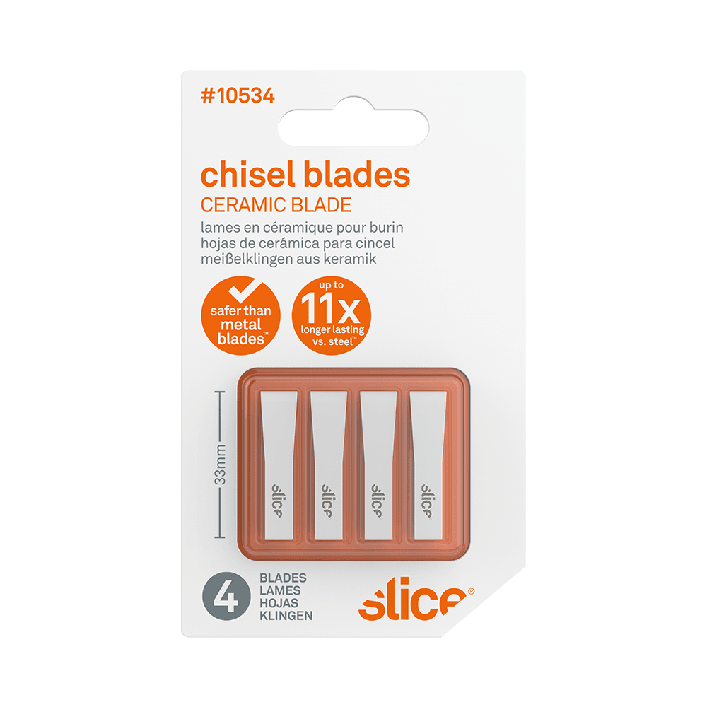 Replacement Blades, Ceramic, Craft, Chisel (Pack Of 4 Blades)