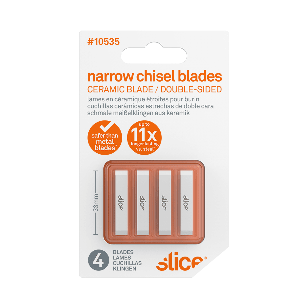 Replacement Blades, Ceramic, Craft, Chisel, Narrow, Double-Sided (Pack Of 4 Blades)