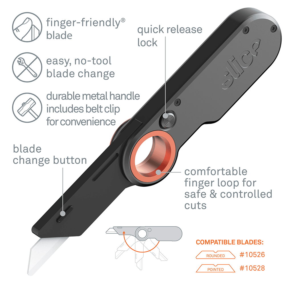 Folding Utility Knife, Replaceable 10526 Blade, Carded, Single Unit
