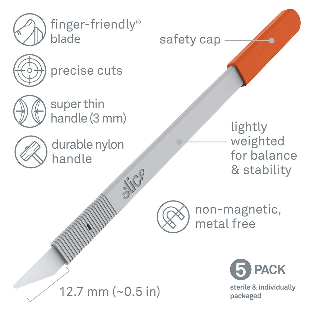 Slice Scalpel, Ceramic Non- Replace Blade, Esd Safe, Single Unit (Pack Of 5 Scalpels)- Disposable
