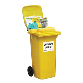 Schoeller 120L Chemical Spill Kit In Yellow Wheeled Container