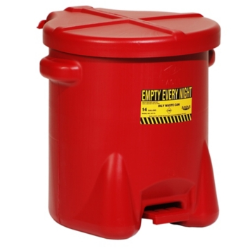 POLY OILY WASTE CAN 14 GAL; RED 22X21X18IN EACH