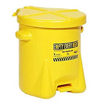 POLY OILY WASTE CAN 14 GAL; YELLOW 22X21X18IN EACH