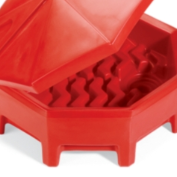 Pig Poly Drum Funnel Red W/ Hng Lid Each