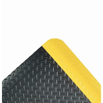 New Pig Diamond-Plate Spongecote Anti-Fatigue Mat Black W/Yellow 2X3Ft Each