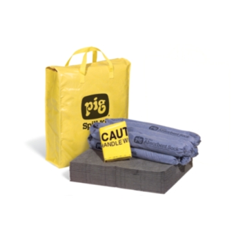 PIG SPILL RESPONSE BAG FOR OILS, COOLANTS, SOLVENTS AND WATER