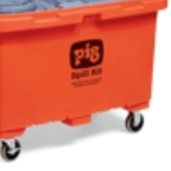 Pig Spill Kit In Storage Chest Mro, 5" Rubber Wheels