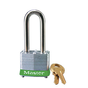 Master Lock Steel Padlock - Keyed Alike Padlock With Extra Length Shackle 51Mm Green