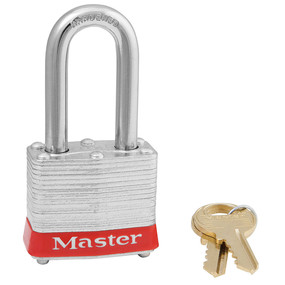 Master Lock Steel Padlock Red Colour With Extra Length Shackle 1-1/2"
