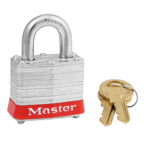 Master Lock Steel Padlock Red Colour With Length Shackle 19Mm