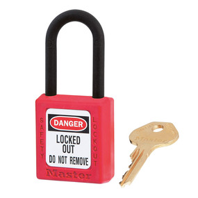 Master Lock Zenex Padlock, Keyed Different With Master Key - Key Retaining, Red