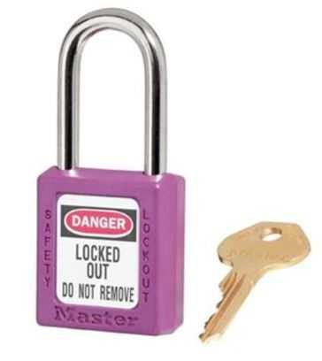 Master Lock Zenex Padlock - Keyed Different And Master Keyed (Master Key To Order Separately) - Key Retaining - Purple
