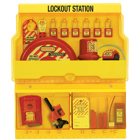 MASTER LOCK DELUXE LOCKOUT STATION WITH VALVE & ELECTRICAL LOCKOUT ASSORT AND SIX 410RED