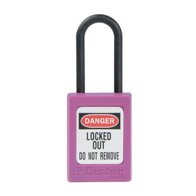 Master Lock Zenex Padlock Plastic Shackle Purple Master Keyed (Master Key To Order Separately) - Key Retaining