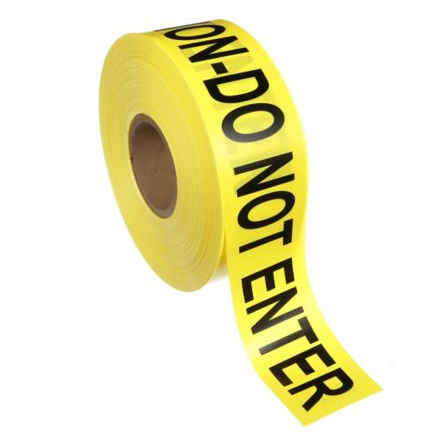 Panduit Barricade Tape, 3" X 1000', Caution Do Not Enter, Black On Yellow