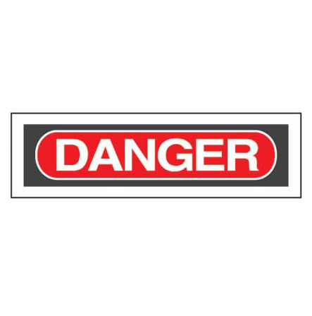 Panduit Vinyl Adhesive Sign, 2.25"X9", 'Danger', 1/Card, 5 Cards/Pk
