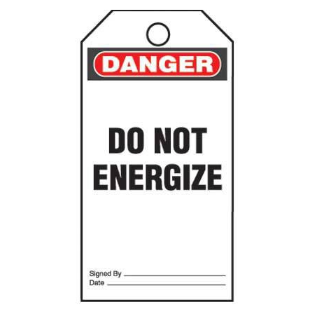 Panduit Gmv5 Semi-Rigid Plastic Write-On Safety Tags "Do Not Energize" (25Pcs/Pkg)