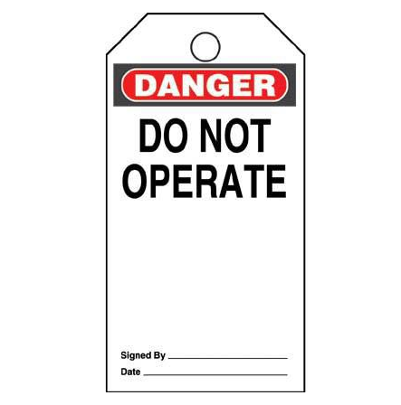 Panduit Gmv5 Semi-Rigid Plastic Write-On Safety Tags "Do Not Operate" (5Pcs/Pkg)