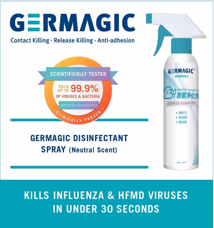 GERMAGIC ANTIMICROBIAL (30 DAYS PROTECTION) 300ML DISINFECTANT SPRAY NEUTRAL