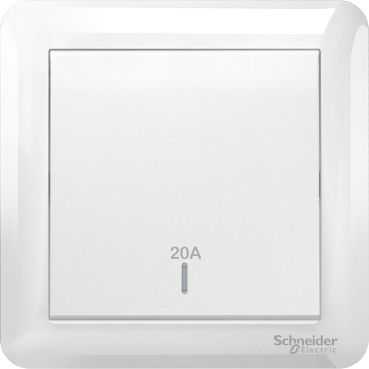 Schneider Affle Plus 20A X 250V 1G 2W Dp Switch,White [8Pcs/Inner, 96Pcs/Ctn]