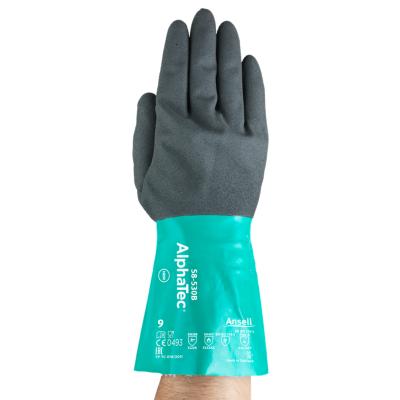 ANSELL ALPHATEC® 58-530B KNIT LINED NITRILE GLOVES 12",13MIL , SZ 10