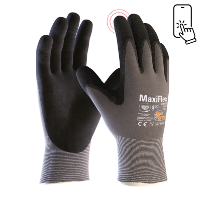 Atg Maxiflex Ultimate With Ad-Apt Safety Gloves Cut Level A, Knitwrist Palm Coated, Size 9