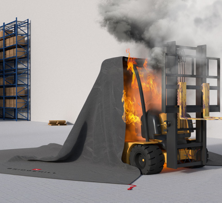 BRIDGEHILL TRAINING FORKLIFT FIRE BLANKET, (SIZE ± 7X7 M), 49 M² (NOT FOR USE ON FIRE)