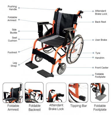 Pds Healthcare Easicare Wheelchair (18 Months Warranty)